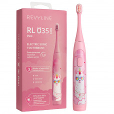 Электрическая звуковая зубная щётка Revyline RL 035 Kids, Pink