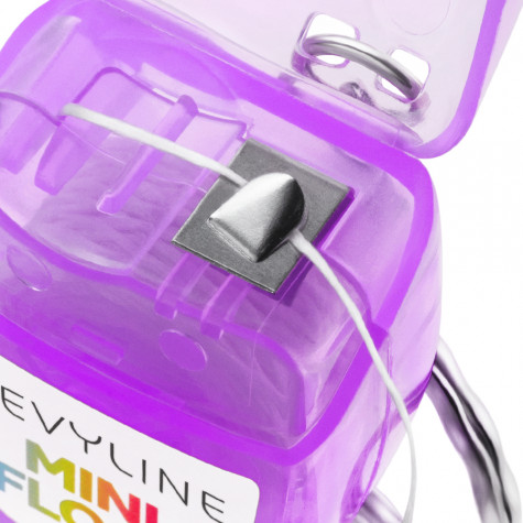 Зубная нить вощеная Revyline floss mini, полиэстер с бамбуковым углем, 15 м, сиреневая
